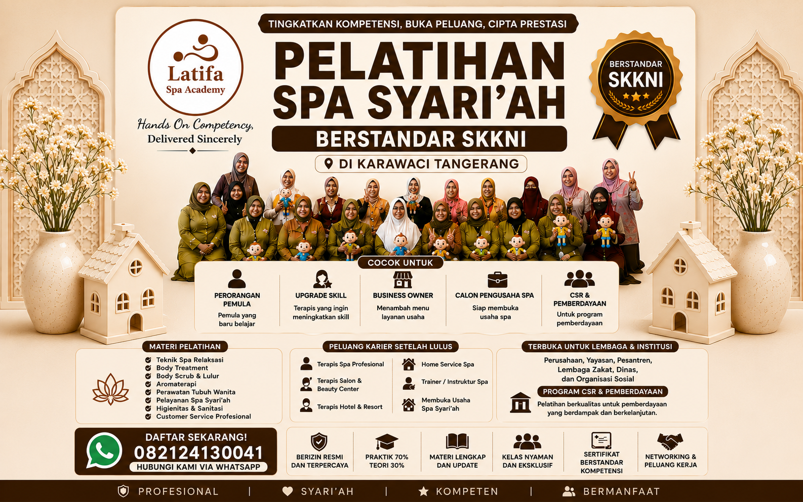 Pelatihan Spa Syariah Berstandar SKKNI di Ciledug Tangerang 082124130041